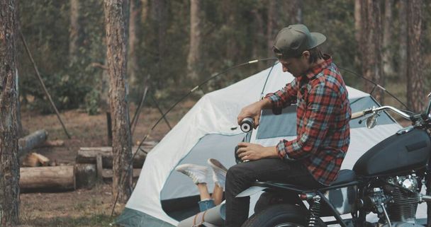 Camping in forest - Zdjęcie, obraz