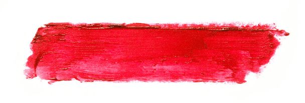 Mancha de lápiz labial rojo aislada en blanco
 - Foto, imagen