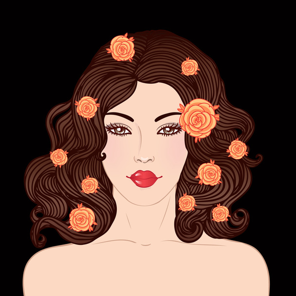 Pretty young woman - Vector, Image