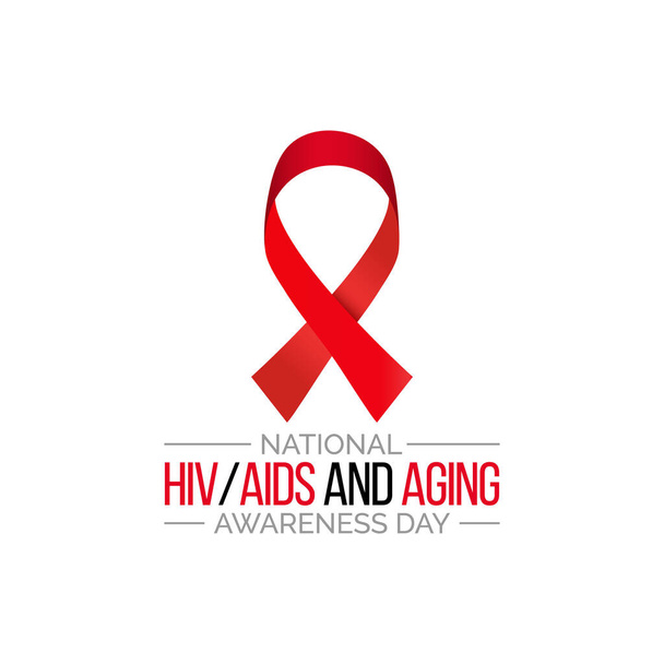 Ilustración vectorial sobre el tema del Día Nacional del VIH / SIDA y el envejecimiento observado cada año el 18 de septiembre
. - Vector, imagen