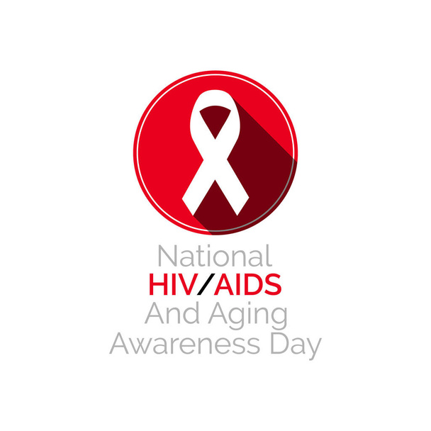 Ilustración vectorial sobre el tema del Día Nacional del VIH / SIDA y el envejecimiento observado cada año el 18 de septiembre
. - Vector, imagen