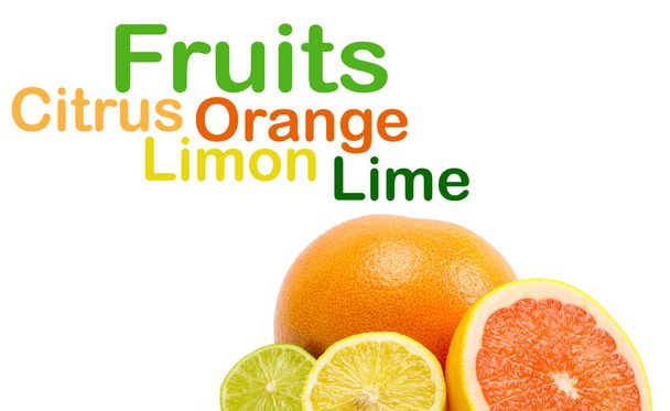 image of a fresh whole lime,lemon and orange isolated on white - Photo, image