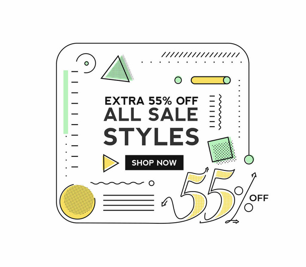 Sale Discount Banner. Discount offer price tag.  Vector Modern Sticker Illustration. - Vector, Image