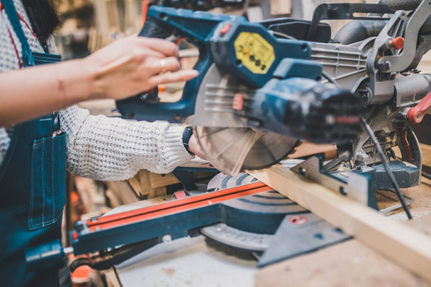 Carpentry workshop - safety in production - safe work with power tools - Fotografie, Obrázek