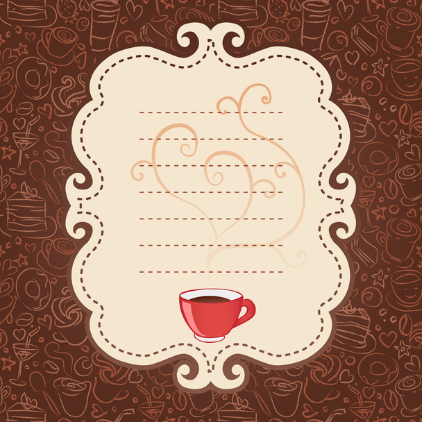 Tea party invitation vintage style frame - Vector, Image