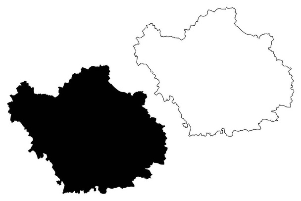 オーブ県(フランス,フランス共和国,グランド・イースト地域)地図ベクトル図,スケッチブック - ベクター画像