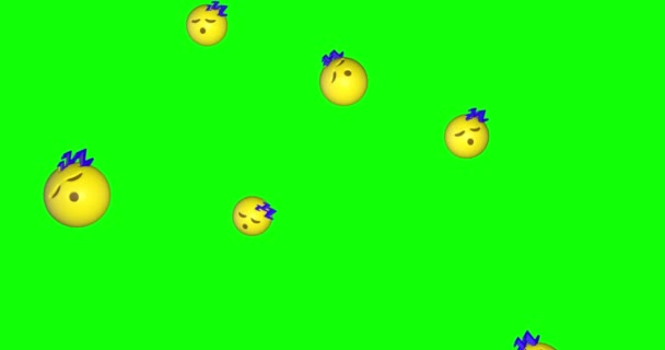  Emoji emoticon zzz sleep rest face falling green screen animation 3d - Footage, Video