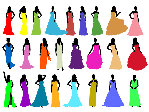 Silhouettes of girls - Vector, afbeelding
