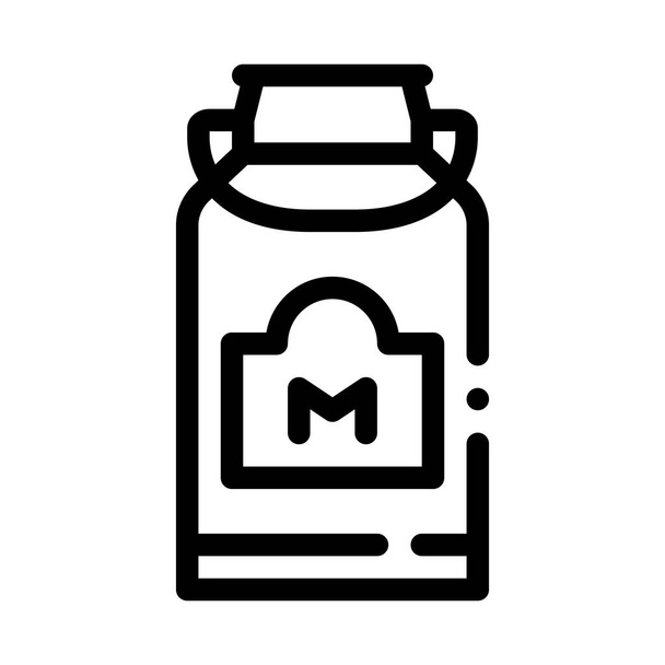 lata de leche con mango icono vector esquema ilustración
 - Vector, Imagen