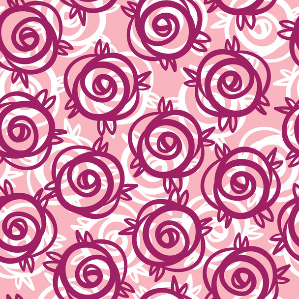 Cute pink floral seamless pattern - Вектор, зображення