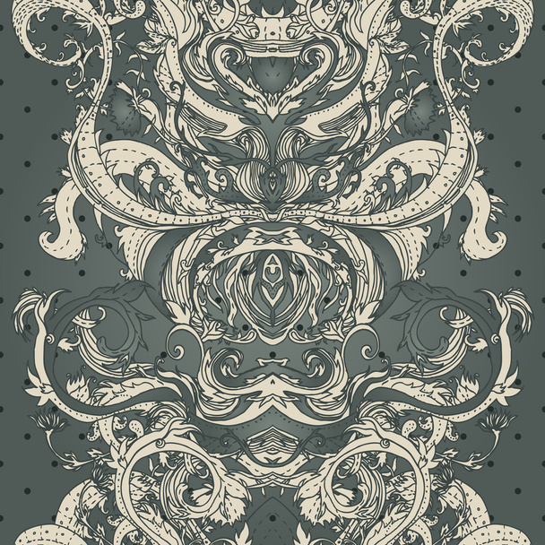 Floral paisley ornate seamless pattern - Vector, Imagen