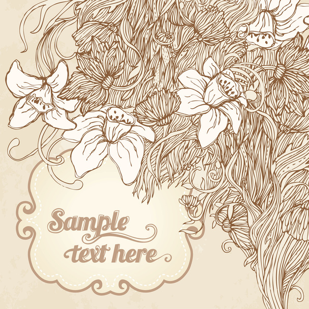 Invitation vintage floral card background. - Vetor, Imagem