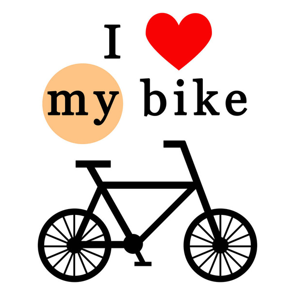 I love my bike illustration. Cycling lifestyle. - Photo, Image