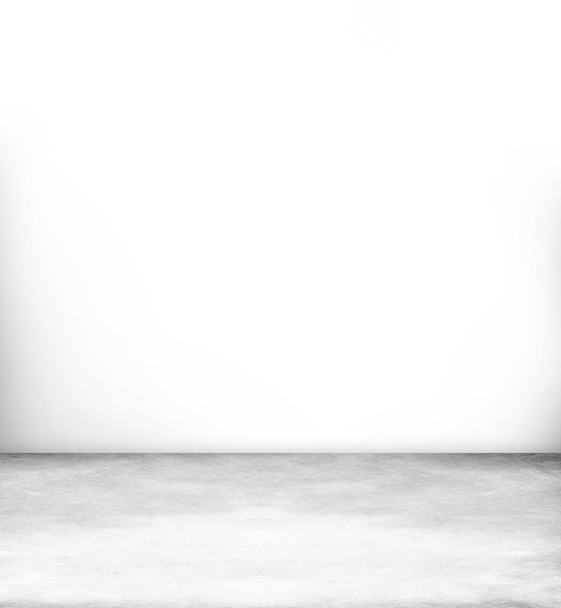 Quarto branco com piso em madeira branca
 - Foto, Imagem