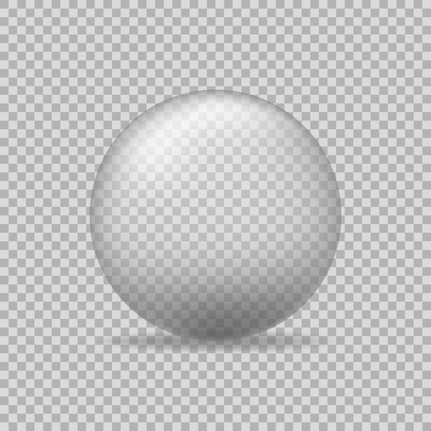 Transparent ball in modern style on transparent background. Isolated vactor - Vector, Image