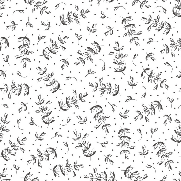 Nahtloses Muster mit handgezeichneten Blumen, Vektorillustration - Vektor, Bild