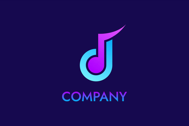 DJ Letter Music Compose Диско-аудіо плеєр Логотип
 - Вектор, зображення