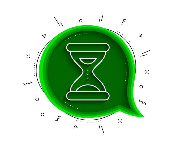 Hourglass time line icon. Chat bubble with shadow. Clock sand sign. Watch symbol. Thin line time icon. Vector - Vektor, kép