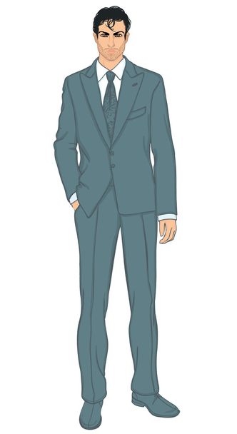 Young standing businessman - Vector, imagen