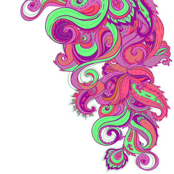 Ornate floral paisley pattern - Vector, afbeelding