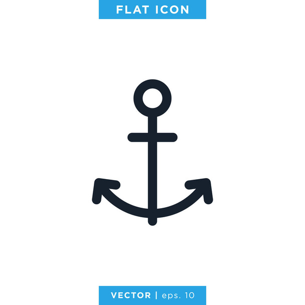 Anchor Icon Vector Logo Design Template - Vector, Image