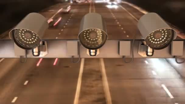 Caméras de sécurité sont installés au-dessus de l'autoroute pour la surveillance de la circulation, Timelapse
 - Séquence, vidéo