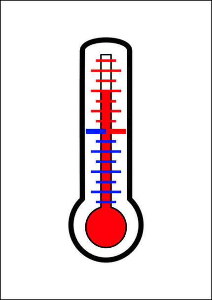 Термометр ртути для измерения температуры окружающей среды снаружи. Технологии. Температура воды. Место для смс. Плакат. Реклама. Векторное изображение
. - Вектор,изображение