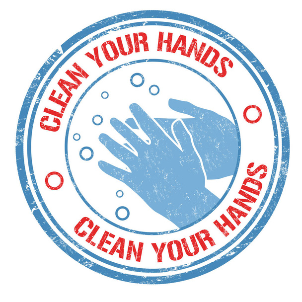 Nettoyez vos mains signe ou timbre sur fond blanc, illustration vectorielle
 - Vecteur, image