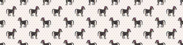 Carino cucciolo di saluki disegnato a mano con fiocco rosa bordo vettore senza soluzione di continuità. Puro pedigree cane domestico su sfondo zampa. Cane amante animale domestico ovunque stampa. Cagnolino del canile. EPS 10
.  - Vettoriali, immagini