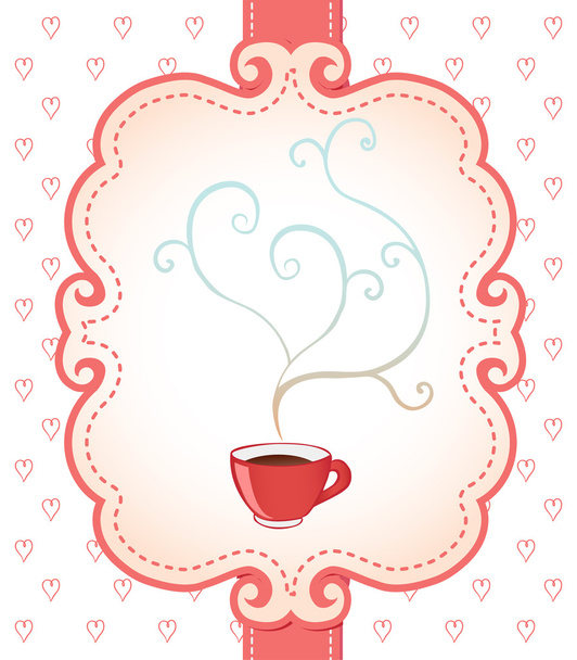 Tea party invitation vintage style frame. - Vector, Image