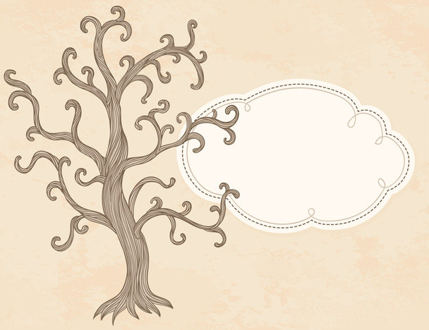 Vector apple tree and frame. - Vector, Image