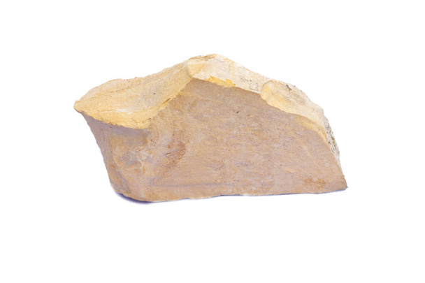 Pedra de xisto ou rocha sedimentar clástica isolada sobre fundo branco
 - Foto, Imagem