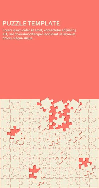 Jigsaw fondo del rompecabezas con muchas piezas. Plantilla de mosaico abstracto. Ilustración vectorial
. - Vector, Imagen