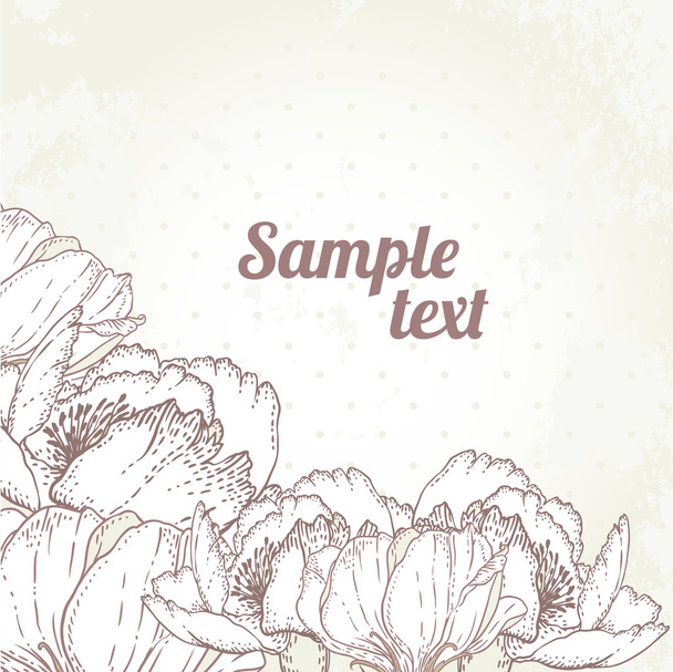 Vintage background with flowers. - Vector, Imagen