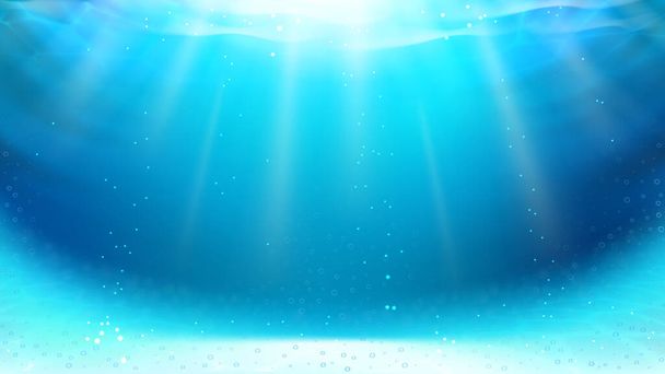 太陽光線ベクトル付き水中スイミングプール - ベクター画像