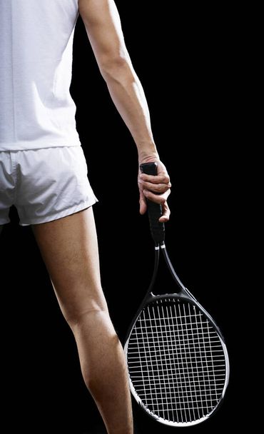 Man with a tennis racquet - Фото, изображение