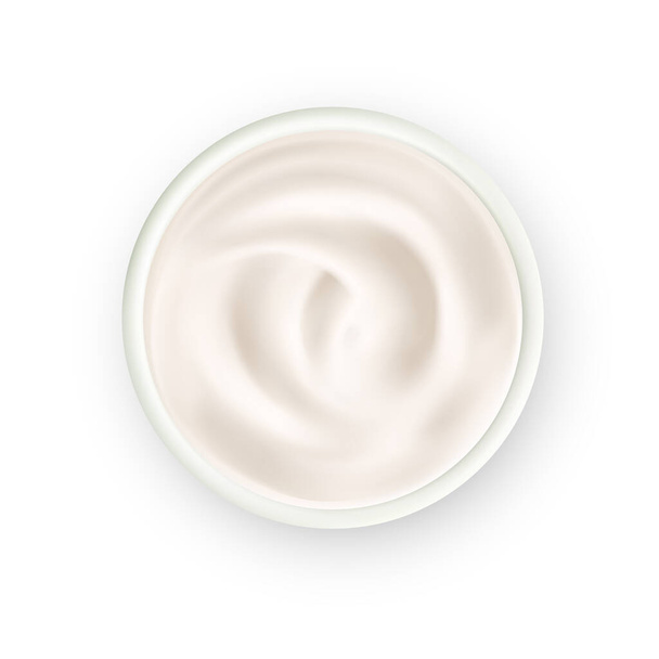 Yoghurt Dairy Creamy Επιδόρπιο Τροφίμων Top View Διάνυσμα - Διάνυσμα, εικόνα