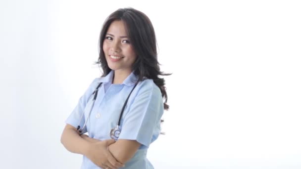 portrait of female nurse - Felvétel, videó
