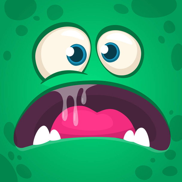 Cool angry cartoon monster. Vector Halloween monster avatar for print. Illustration isolated - Vektor, Bild