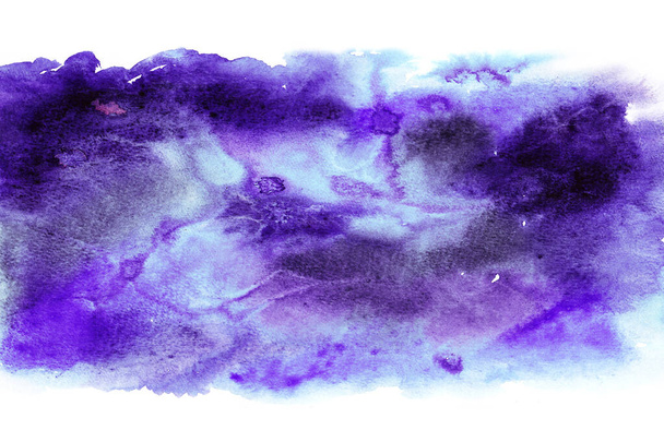 Hand painted watercolor blue and lilac texture, abstract hand made background. - Foto, Imagen