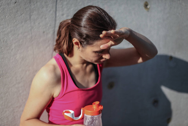slim sporty woman at outdoor fitness workout - Φωτογραφία, εικόνα