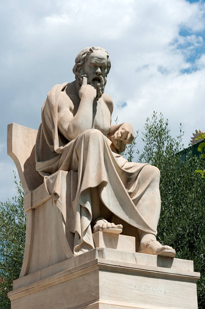 Socrates sculpture near the Academy of Athens in Greece - Photo, Image