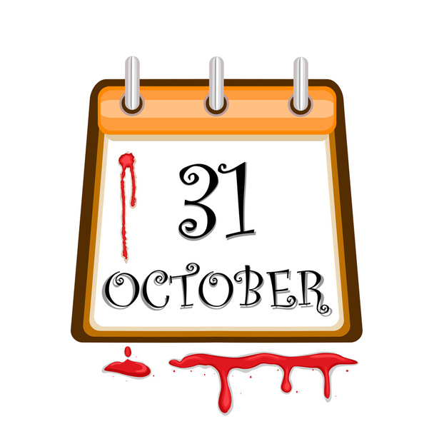 Halloween sanguinoso calendario data
 - Vettoriali, immagini