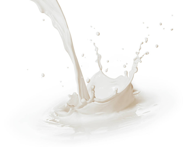 pouring milk or white liquid creating splash - Fotografie, Obrázek