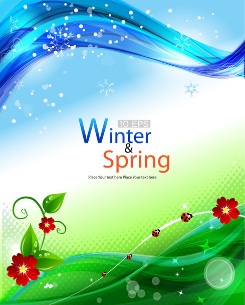 Primavera vetorial e fundo de inverno
 - Vetor, Imagem