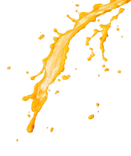 Salpicos de suco de laranja isolados no fundo branco - Foto, Imagem