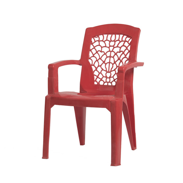 Műanyag szék fehér háttérrel - Fotó, kép