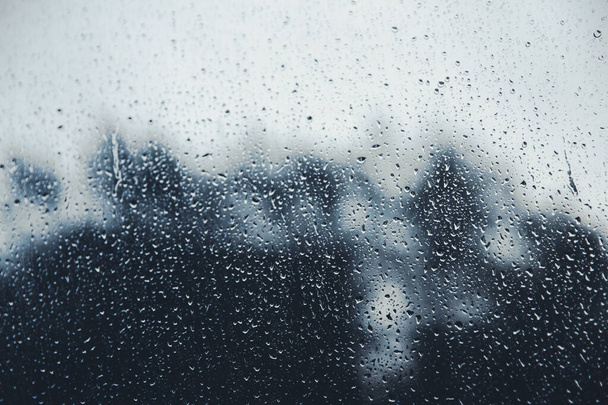 Dešťové kapky na okenní sklo, Kondenzace na okno - Fotografie, Obrázek