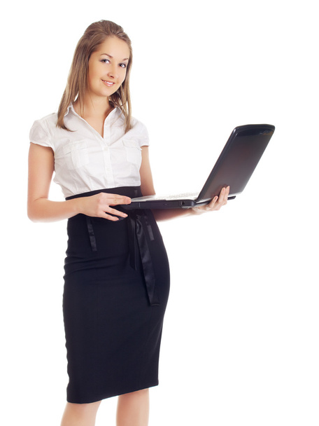 Business Woman With Laptop - Фото, зображення