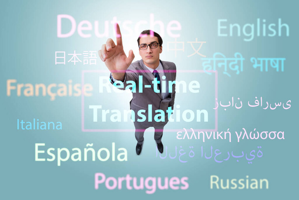 Concept of real time translation from foreign language - 写真・画像